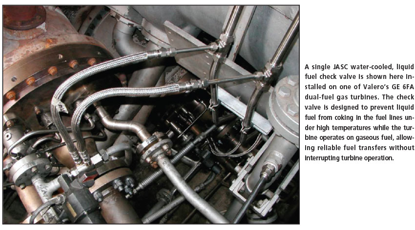 Water-cooled liquid fuel check valve