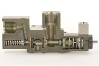 Three-way purge valve cutaway