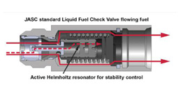 JASC Liquid Fuel Check Valve Flowing Fuel