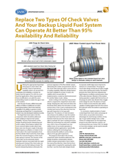 Replace Two Types of Check Valves to Improve Liquid Fuel Backup System Reliability