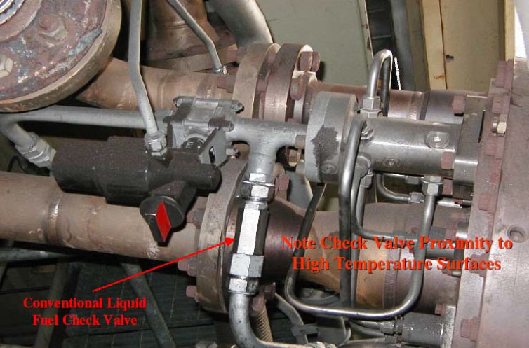 Standard Gas Turbine Liquid Fuel Check Valve Installation