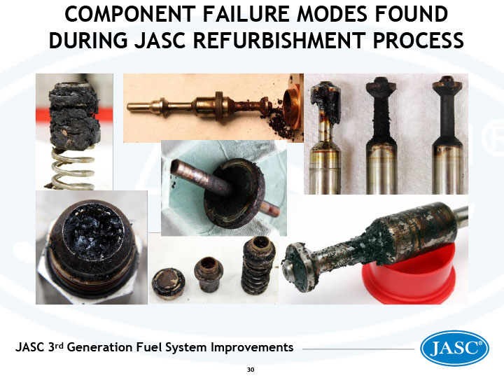 Component failure modes found during JASC refurbishment process